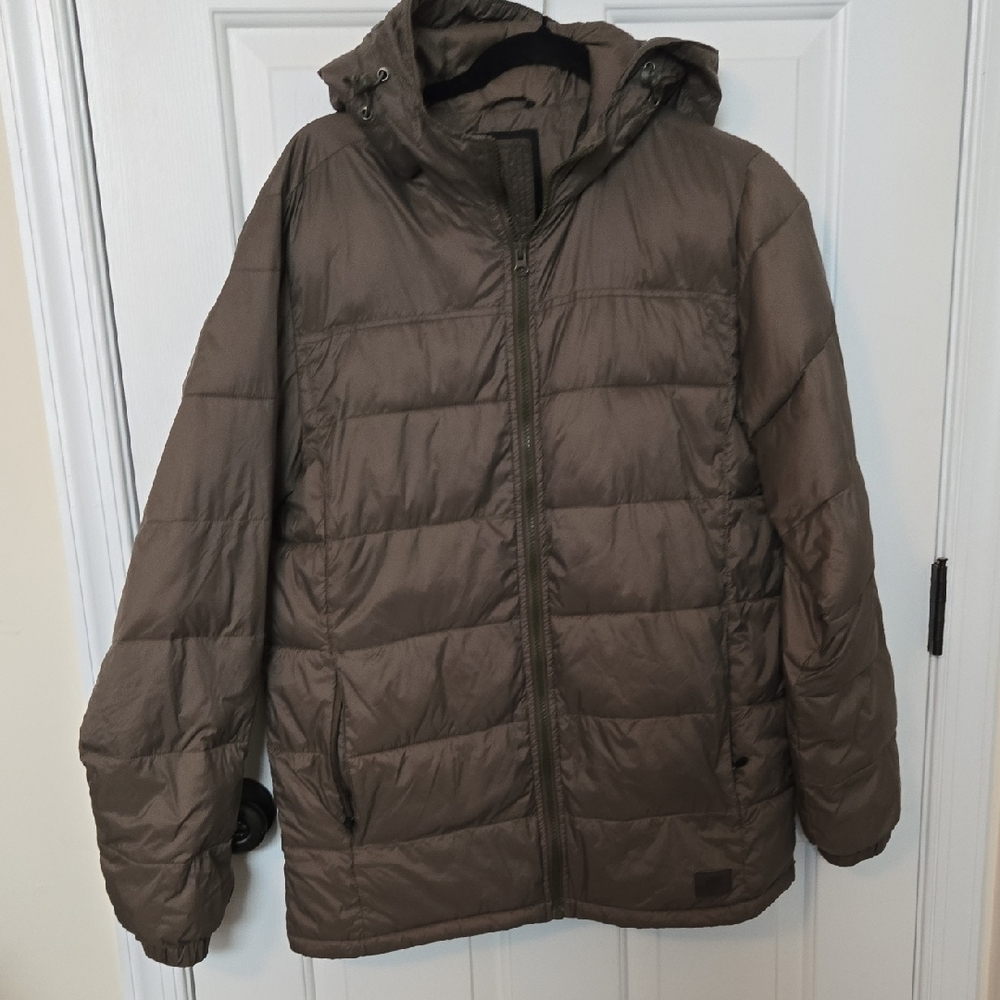 Vans Olive Green Puffer Jacket, Packable Jacket System With Hood